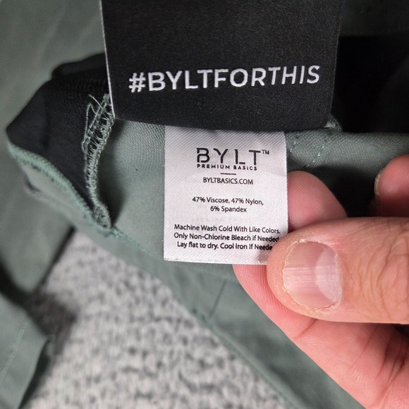 BYLT Premium Basics Men 36 Green Everyday Pant 2.0 Slim Fit Performance Stretch - Picture 8 of 11